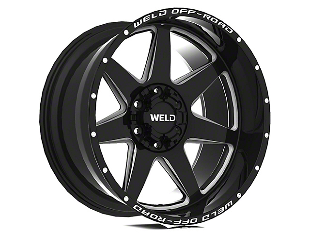Weld Off-Road Retaliate Gloss Black Milled 6-Lug Wheel; 20x9; 0mm Offset (21-23 Bronco, Excluding Raptor)