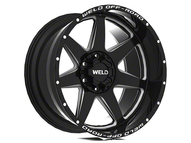 Weld Off-Road Retaliate Gloss Black Milled 6-Lug Wheel; 20x9; 0mm Offset (21-24 Bronco, Excluding Raptor)