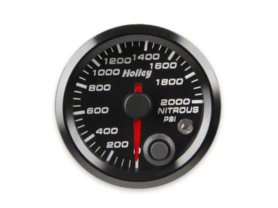 Holley 2-1/16-Inch Analog Style Nitrous Pressure Gauge; Black (Universal; Some Adaptation May Be Required)