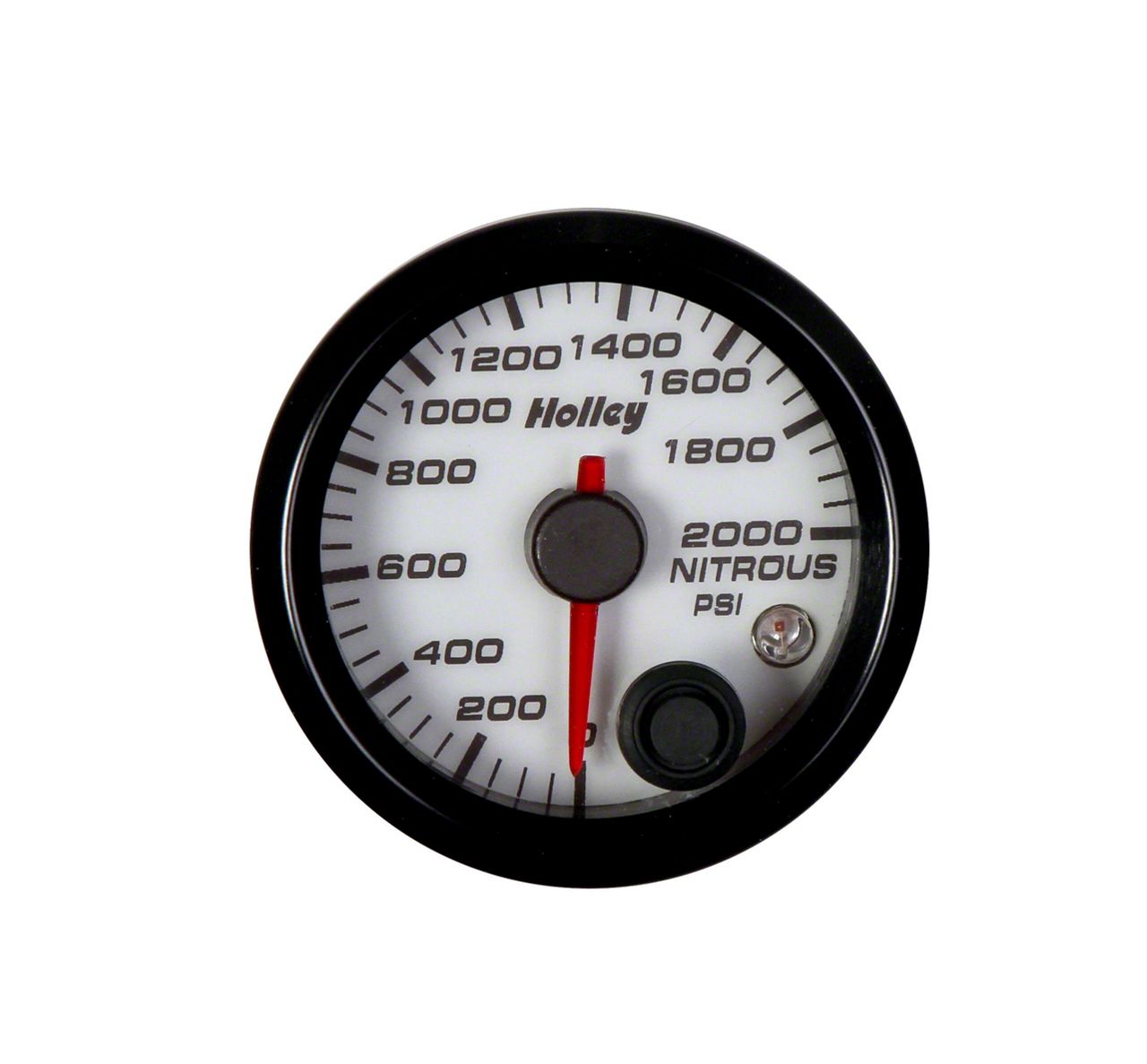 Holley 2-1/16-Inch Analog Style Nitrous Pressure Gauge; White (Universal; Some Adaptation May Be Required)