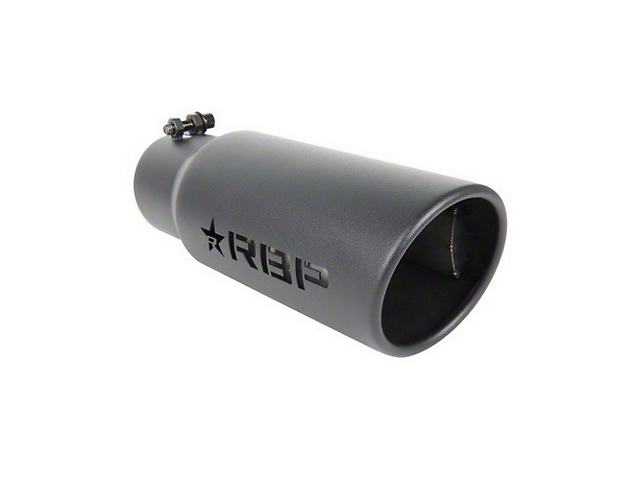 RBP RX-7 Exhaust Tip; 4.50-Inch; High Heat Textured Black (Fits 3.50-Inch Tailpipe)