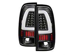 Light Bar LED Tail Lights; Black Housing; Clear Lens (97-03 F-150 Styleside Regular Cab, SuperCab)