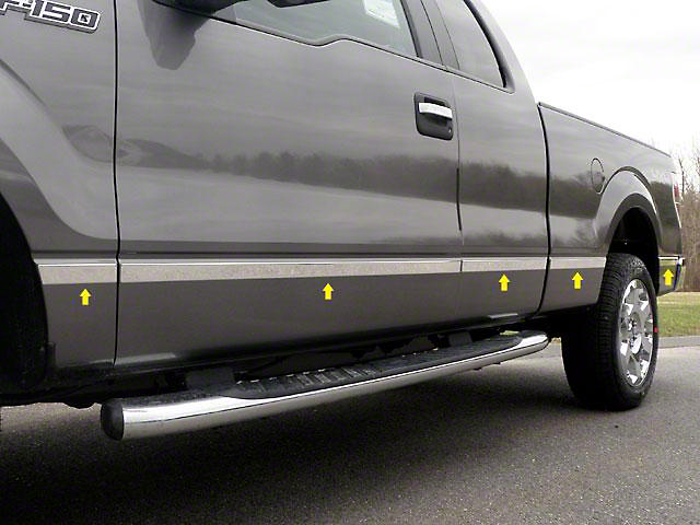 Body Molding Insert Trim Kit; Stainless Steel (04-14 F-150 SuperCab w/ 8-Foot Bed)