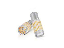 Full 360 Degree LED Chip Machine-Soldered Bulbs; Amber; 1156/BA15S