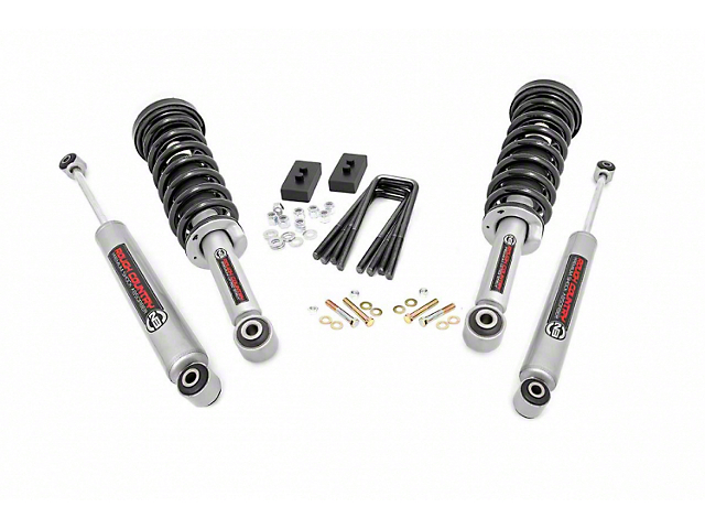 Rough Country 2-Inch Front Leveling Kit with Lifted N3 Struts and Premium N3 Shocks (21-22 4WD F-150 w/o CCD System, Excluding Raptor)