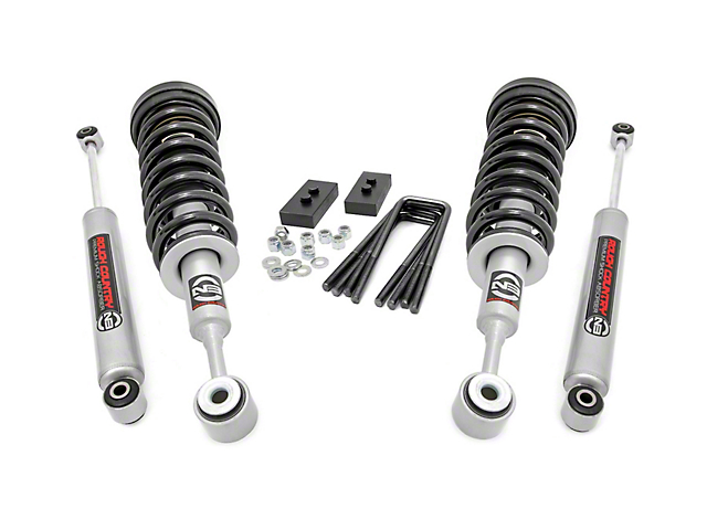 Rough Country 2.50-Inch Front Leveling Lift Kit with Lifted N3 Struts and Premium N3 Shocks (04-08 2WD F-150)