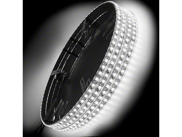 Oracle White LED Illuminated Wheel Rings (Universal; Some Adaptation May Be Required)
