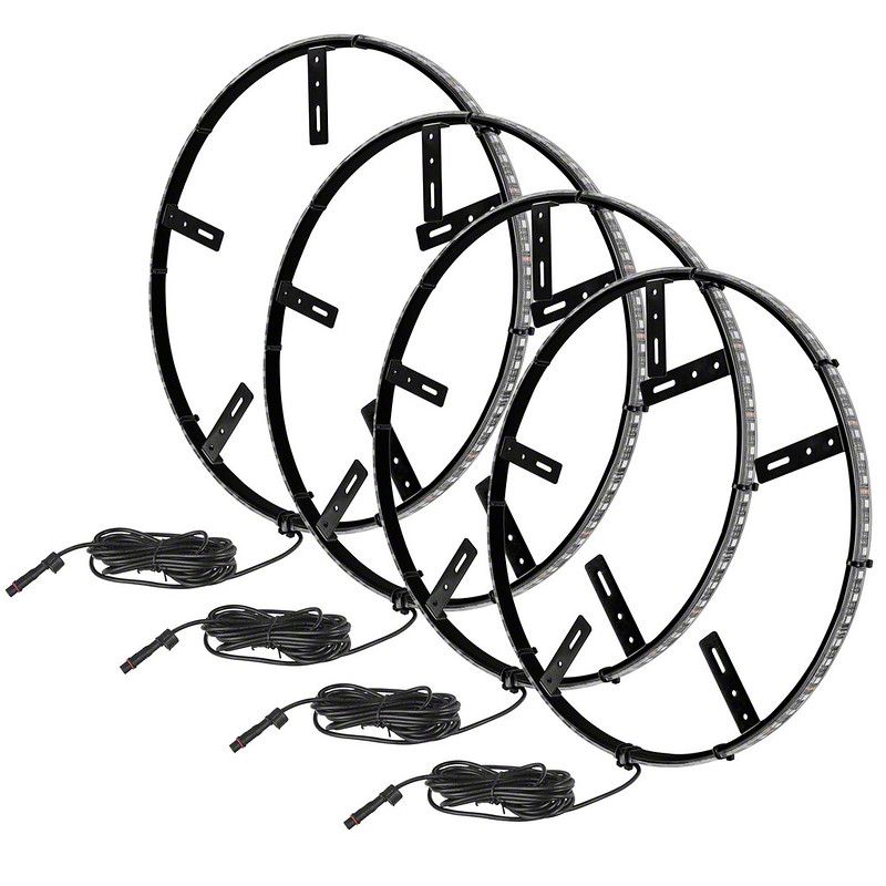 Oracle LED Illuminated Wheel Rings; Red Double Row (Universal; Some Adaptation May Be Required)