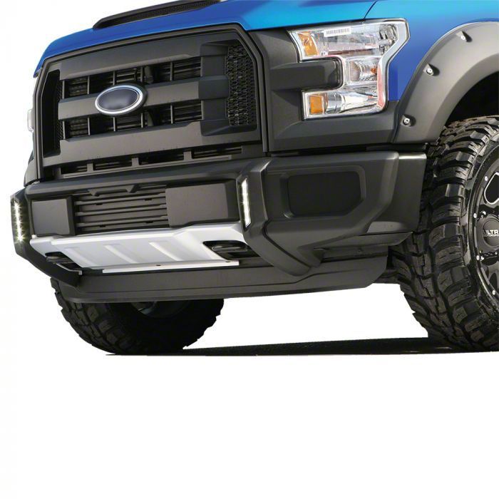 Air Design F-150 Dakar Style Front Bumper Guard with DRL; Satin Black ...