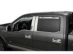 Putco Element Chrome Window Visors; Channel Mount; Front and Rear (21-23 F-150 SuperCab)