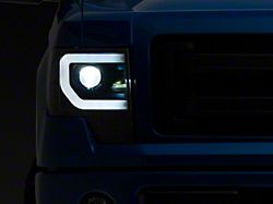 APEX Series Light Bar Projector Headlights with Sequential Turn Signals; Black Housing; Clear Lens (09-14 F-150 w/ Factory Halogen Headlights)