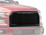 RedRock Baja Upper Replacement Grille with LED Lighting; Gloss Black (15-17 F-150, Excluding Raptor)