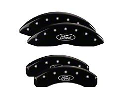 MGP Black Caliper Covers with Ford Oval Logo; Front and Rear (21-22 F-150)
