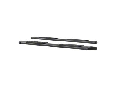 Regal 7-Inch Oval Side Step Bars without Mounting Brackets; Textured Black (16-24 Titan XD Crew Cab)