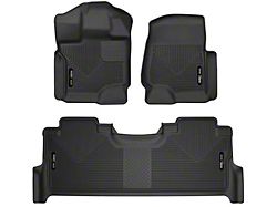 Husky X-Act Contour Front and Second Seat Floor Liners; Black (21-22 F-150 SuperCrew)