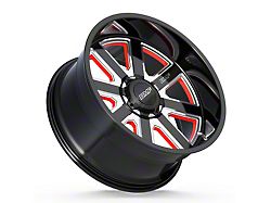 BMF Wheels Hustle R Gloss Black Milled with Red Windows 6-Lug Wheel; 20x10; -25mm Offset (15-20 F-150)