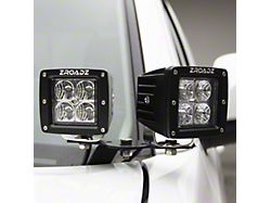 ZRoadz Four 3-Inch LED Pod Lights with Hood Hinge Mounting Brackets (18-22 F-150, Excluding Raptor)