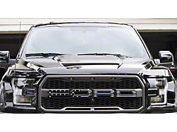 Front Grille Letter Overlays; Black and Silver American Flag with Thin Blue Line (17-20 F-150 Raptor)
