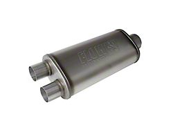 Flowmaster FlowFX Center/Dual Out Oval Muffler; 3.50-Inch Inlet/2.50-Inch Outlet (Universal; Some Adaptation May Be Required)