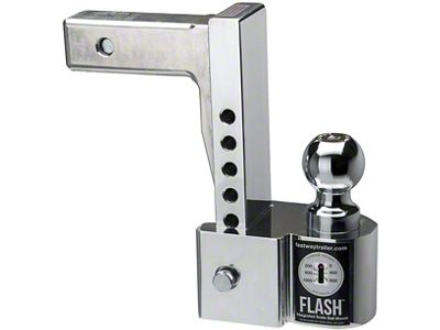 FLASH ISBM Series 2-Inch Receiver Hitch Adjustable Ball Mount with 2-Inch and 2-5/16-Inch Chrome Ball; 8-Inch Drop (Universal; Some Adaptation May Be Required)