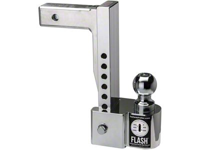 FLASH ISBM Series 2-Inch Receiver Hitch Adjustable Ball Mount with 2-Inch and 2-5/16-Inch Chrome Ball; 10-Inch Drop (Universal; Some Adaptation May Be Required)