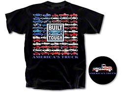 Men's Flag of Trucks T-Shirt; Black 