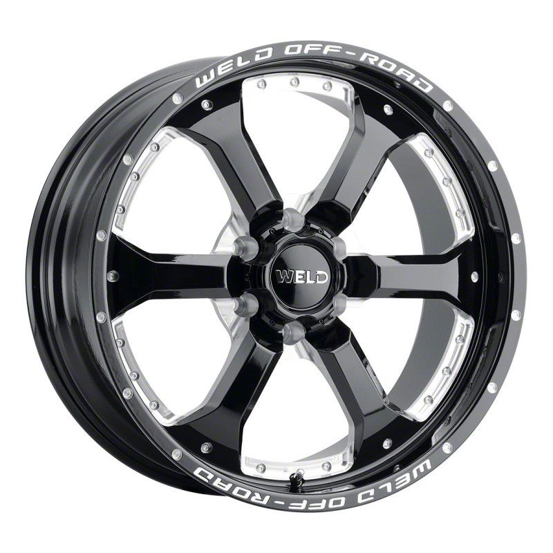 Weld Off-Road F-150 Granada Six Gloss Black Milled 6-Lug Wheel; 20x12 ...