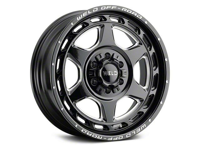 Weld Off-Road Aragon Gloss Black Milled 6-Lug Wheel; 22x10; 13mm Offset (05-15 Tacoma)