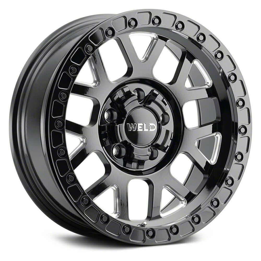 Weld Off Road Silverado 1500 Cinch Gloss Black Milled 6 Lug Wheel 20x9 20mm Offset 5631