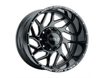 Weld Off-Road Fulcrum Gloss Black Milled 6-Lug Wheel; 20x10; 13mm Offset (16-23 Tacoma)