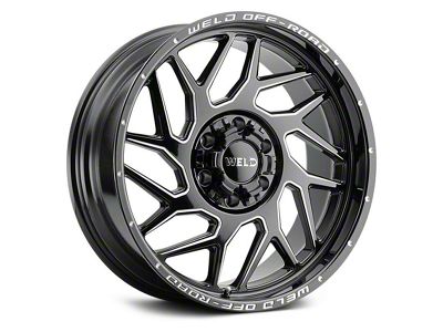 Weld Off-Road Fulcrum Gloss Black Milled 6-Lug Wheel; 20x9; 20mm Offset (16-23 Tacoma)