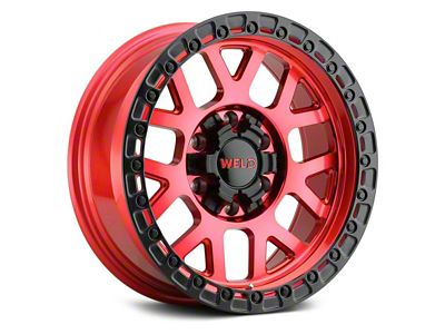 Weld Off-Road Cinch Candy Red 6-Lug Wheel; 17x9; -12mm Offset (05-15 Tacoma)