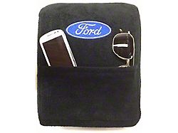 Center Console Cover with Oval Ford Logo; Black (04-14 F-150 w/ Bucket Seats)