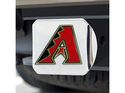 Hitch Cover with Arizona Diamondbacks Logo; Chrome (Universal; Some Adaptation May Be Required)