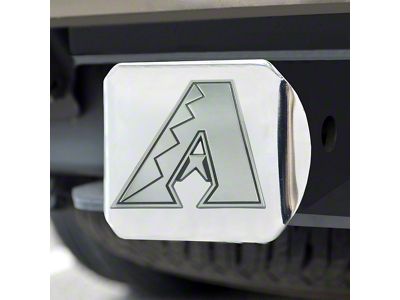 Hitch Cover with Arizona Diamondbacks Logo; Chrome (Universal; Some Adaptation May Be Required)