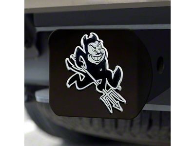 Hitch Cover with Arizona State University Logo; Black (Universal; Some Adaptation May Be Required)