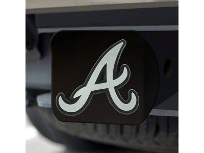 Hitch Cover with Atlanta Braves Logo; Black (Universal; Some Adaptation May Be Required)