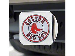 Hitch Cover with Boston Red Sox Logo; Chrome (Universal; Some Adaptation May Be Required)