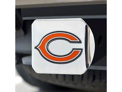 Hitch Cover with Chicago Bears Logo; Orange (Universal; Some Adaptation May Be Required)