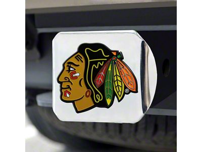 Hitch Cover with Chicago Blackhawks Logo; Chrome (Universal; Some Adaptation May Be Required)