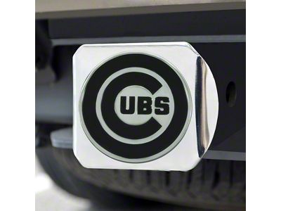 Hitch Cover with Chicago Cubs Logo; Chrome (Universal; Some Adaptation May Be Required)