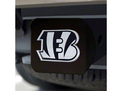 Hitch Cover with Cincinnati Bengals Logo; Black (Universal; Some Adaptation May Be Required)