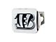 Hitch Cover with Cincinnati Bengals Logo; Chrome (Universal; Some Adaptation May Be Required)