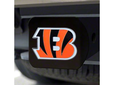 Hitch Cover with Cincinnati Bengals Logo; Orange (Universal; Some Adaptation May Be Required)