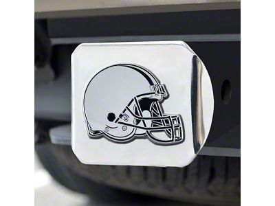 Hitch Cover with Cleveland Browns Logo; Chrome (Universal; Some Adaptation May Be Required)