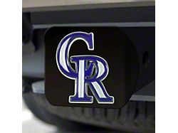 Hitch Cover with Colorado Rockies Logo; Black (Universal; Some Adaptation May Be Required)