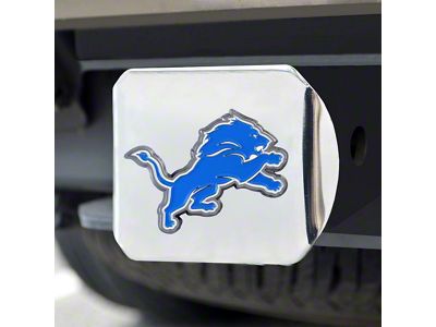 Hitch Cover with Detroit Lions Logo; Blue (Universal; Some Adaptation May Be Required)