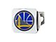 Hitch Cover with Golden State Warriors Logo; Chrome (Universal; Some Adaptation May Be Required)