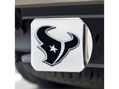 Hitch Cover with Houston Texans Logo; Chrome (Universal; Some Adaptation May Be Required)
