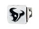 Hitch Cover with Houston Texans Logo; Chrome (Universal; Some Adaptation May Be Required)